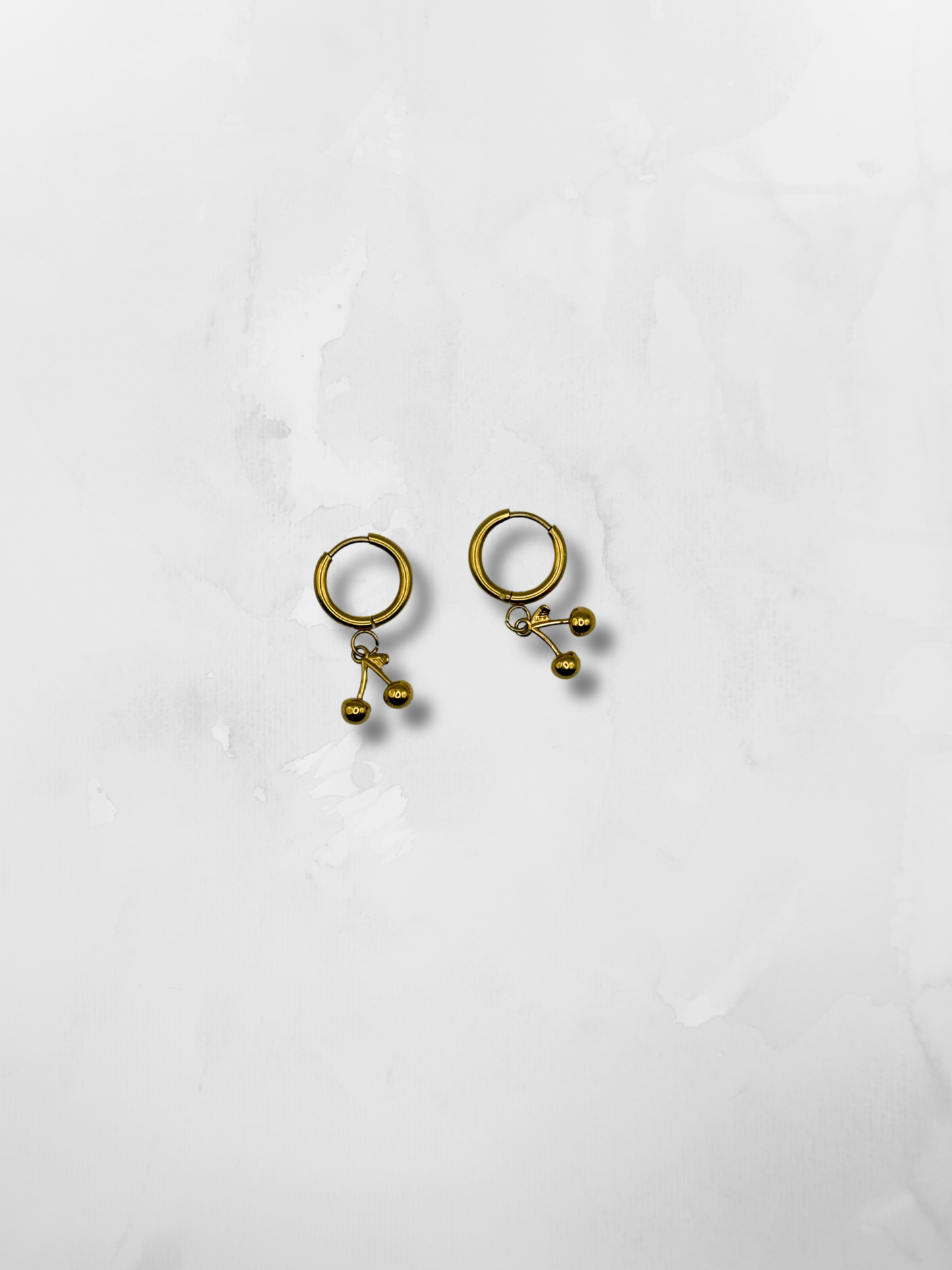 Gold Cherry Earrings