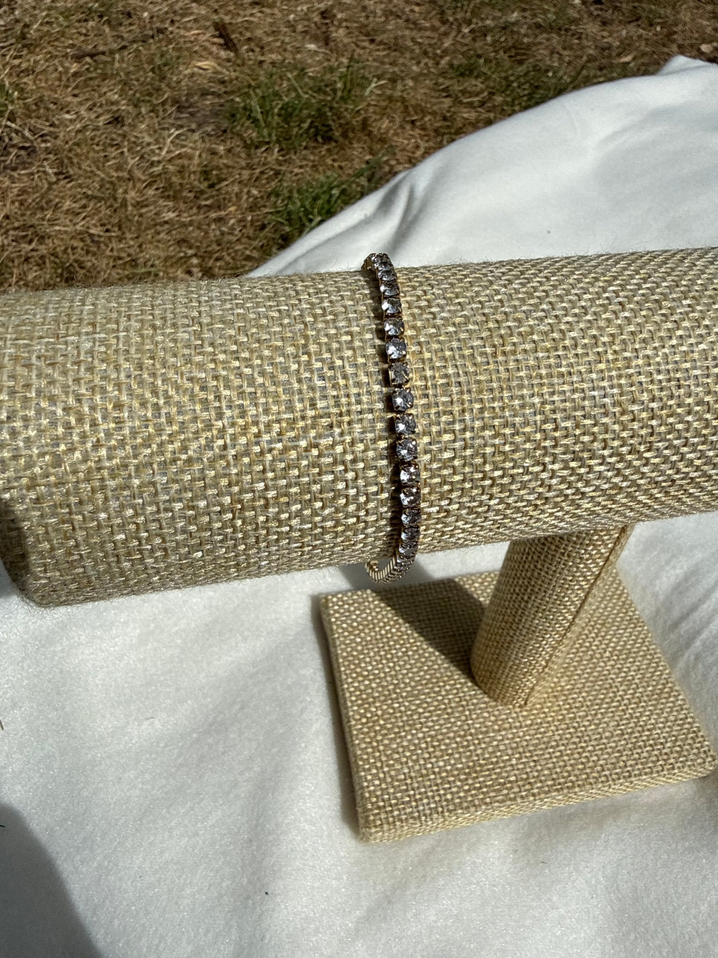 Gold gem tennis bracelet